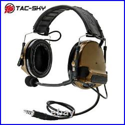 TAC-SKY COMTAC IIIDetachable Headband Silicone Earcups Hunting Tactical Headset