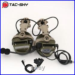 TS COMTA III Tactical Headset Hearing Protection ARC Rail Helmet Bracket + PTT