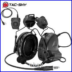 TS TAC-SKY COMTAC II Airsoft Hearing protection Tactical Headset + 2pin Plug PTT
