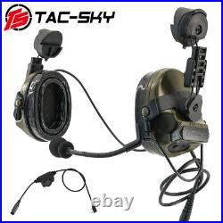 TS Tactical Headset Comta III Hearing Protection ARC Rail Helmet Bracket + PTT