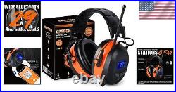 Upgraded Noise Cancelling Earmuffs Bluetooth FM Radio, Rechargeable NRR 29dB