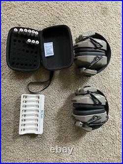Walker electronic ear muff 2 Pairs + Rechargeable Batteries + Case + Range Bag