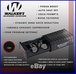 Walker's Game Ear R600 Silencer Ear Buds Rechargeable NRR23dB GWP-SLCRRC-FDE