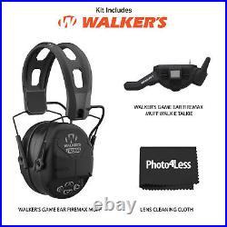 Walker's Range Electronic Slim Firemax Digital Muff Earmuffs Bundle