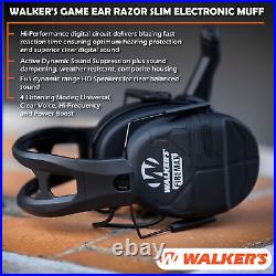 Walker's Range Electronic Slim Firemax Digital Muff Earmuffs Bundle