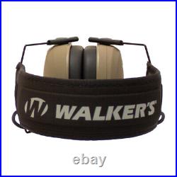 Walker's Razor Muffs (Distressed Flag) 2-Pack with Walkie Talkie & OTG Glasses Kit