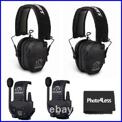 Walker's Razor Slim Hearing Protection Electronic Earmuffs Black Bundle (2 Pack)