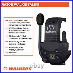 Walker's Razor Slim Hearing Protection Electronic Earmuffs Black Bundle (2 Pack)