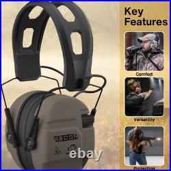 Walker's Recon Low Profile Flat Dark Earth Digital Electronic Muff Bundle