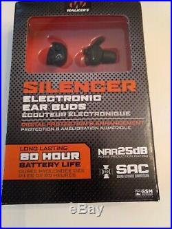 Walker's Silencer Ear Buds Electronic Earbuds NRR 25db Digital GWP-SLCR