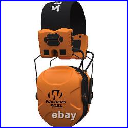 Walker's Xcel 500 Ear Muffs with 26dB NRR and Bluetooth- Blaze Orange