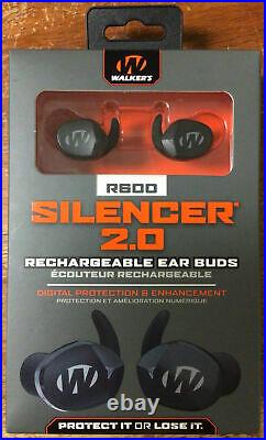 Walkers GWP-SLCRRC2 Silencer 2.0 Rechargeable 24 DB Black Ear Muffs R600 New