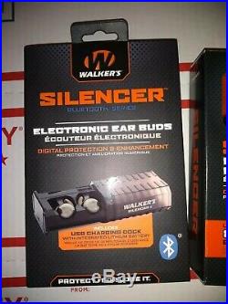Walkers Game Ear GWPSLCRBT Silencer Black Electronic canceling Bluetooth Earbuds