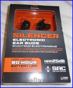 Walkers Game Ear SILENCER Ear Buds Electronic 25dB BLACK (GWP-SLCR) FAST SHIP