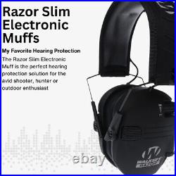 Walkers Razor Slim Electronic Black Shooting Earmuffs 2 Pack Bundle