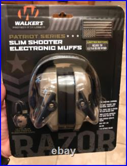 Walkers Razor Slim Electronic Muff-Flat Dark Earth (with Patriot Patch)-Freeship