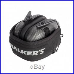 Walkers Razor Slim Electronic Muffs (Carbon) 2-Pack with Walkie Talkies & Glasses