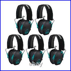 Walkers Razor Slim Electronic Shooting Muffs 5 Pack Black and Teal