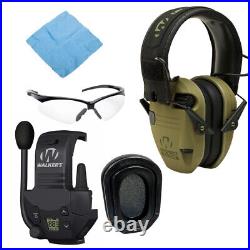 Walkers Razor Slim OD GRN Patriot Electronic Muff with Walkie Talkie Bundle