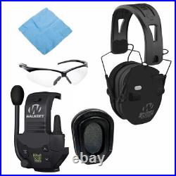 Walkers Razor Slim Quad Electronic Black Earmuffs Bundle