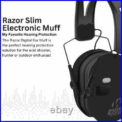 Walkers Razor Slim Quad Electronic Black Earmuffs Bundle