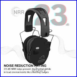 Walkers Razor Slim Quad Electronic Black Earmuffs Bundle