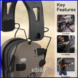 Walkers Razor Slim Quad Electronic FDE Earmuffs with Bluetooth Bundle 2 Pack