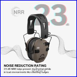 Walkers Razor Slim Quad Electronic Flat Dark Earth Earmuffs 2 Pack Bundle